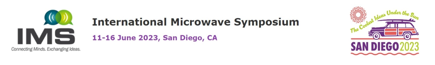 International Microwave Symposium IMS 2023 event banner for conference held in San Diego, California June 11–16.
