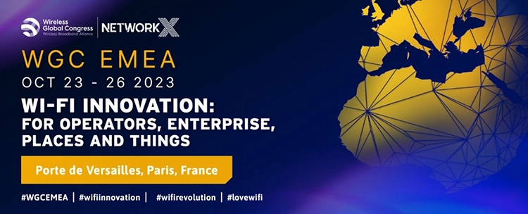 Wireless Global Congress EMEA 2023 Wi-Fi innovation conference held in Paris, France.