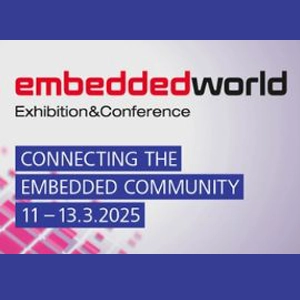 Embedded World 2025 Exhibition and Conference graphic announcing the embedded systems event March 11–13.