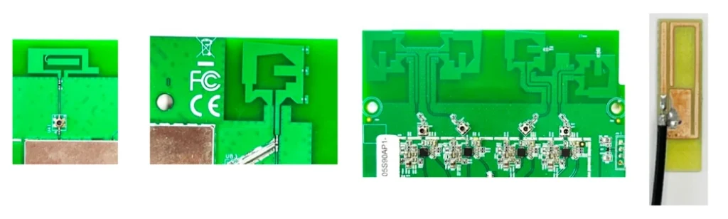 Examples of RF PCB designs integrating QuantalRF CPL antenna technology.